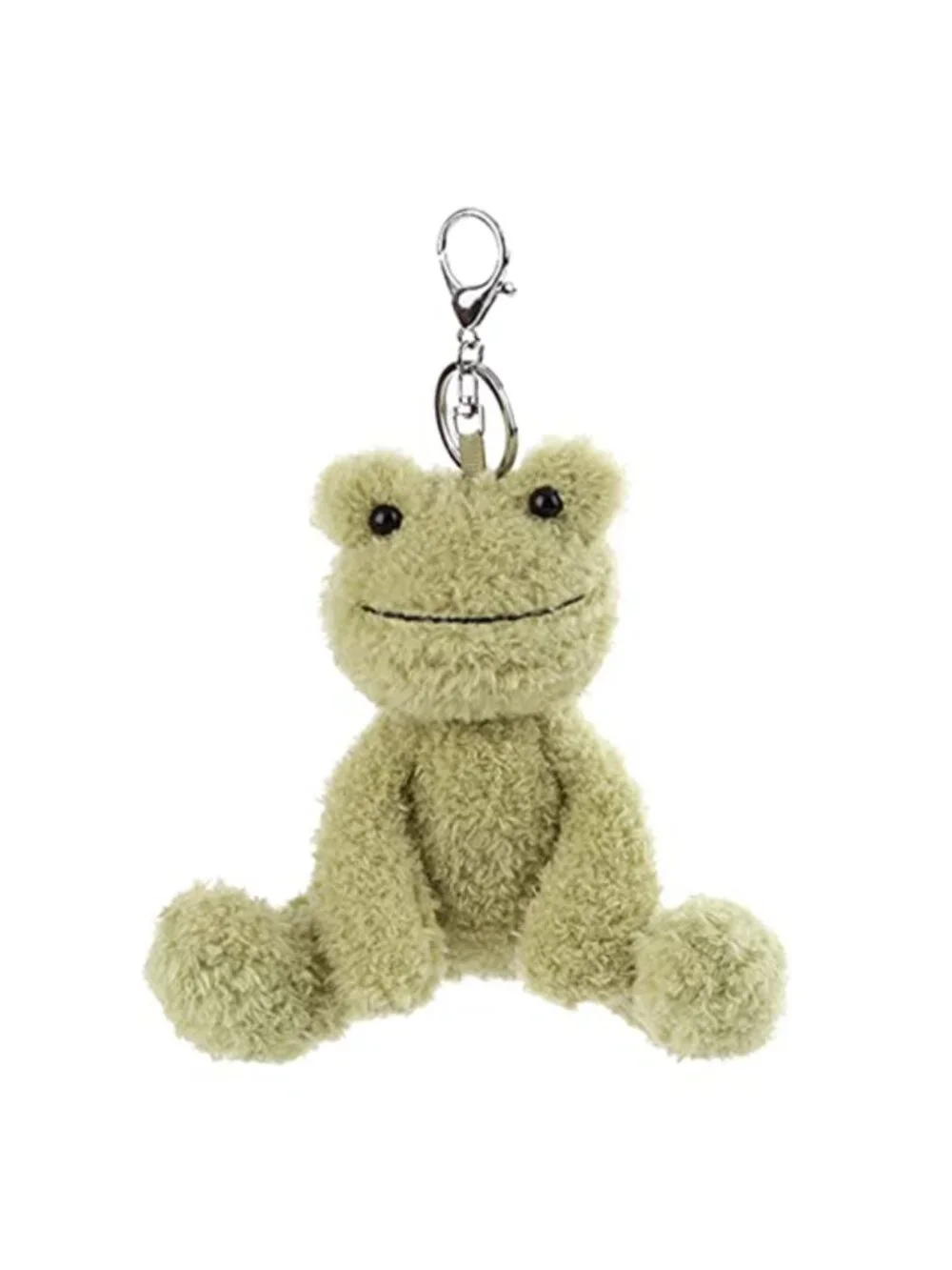 Adorable Frog Plush Keychain Stuffed Animal Soft Polyester Charm for Bag